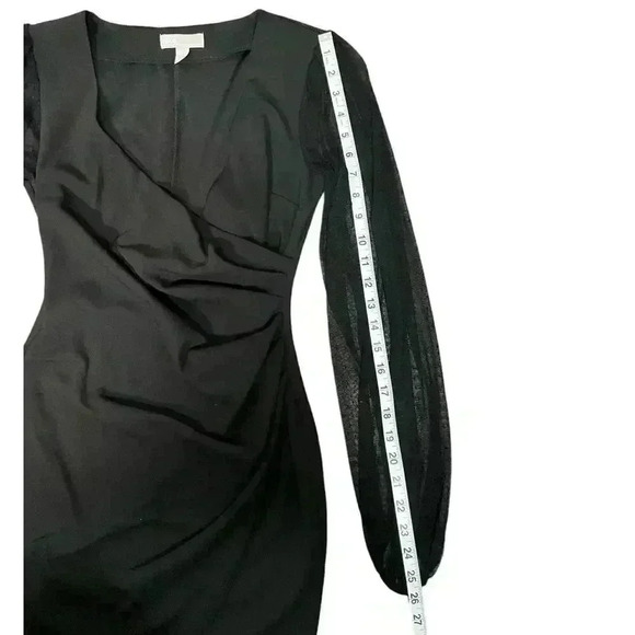 ASOS Design Ballon Sleeve Dobby Mini Dress In Black Size 4 NWOT - Picture 9 of 10